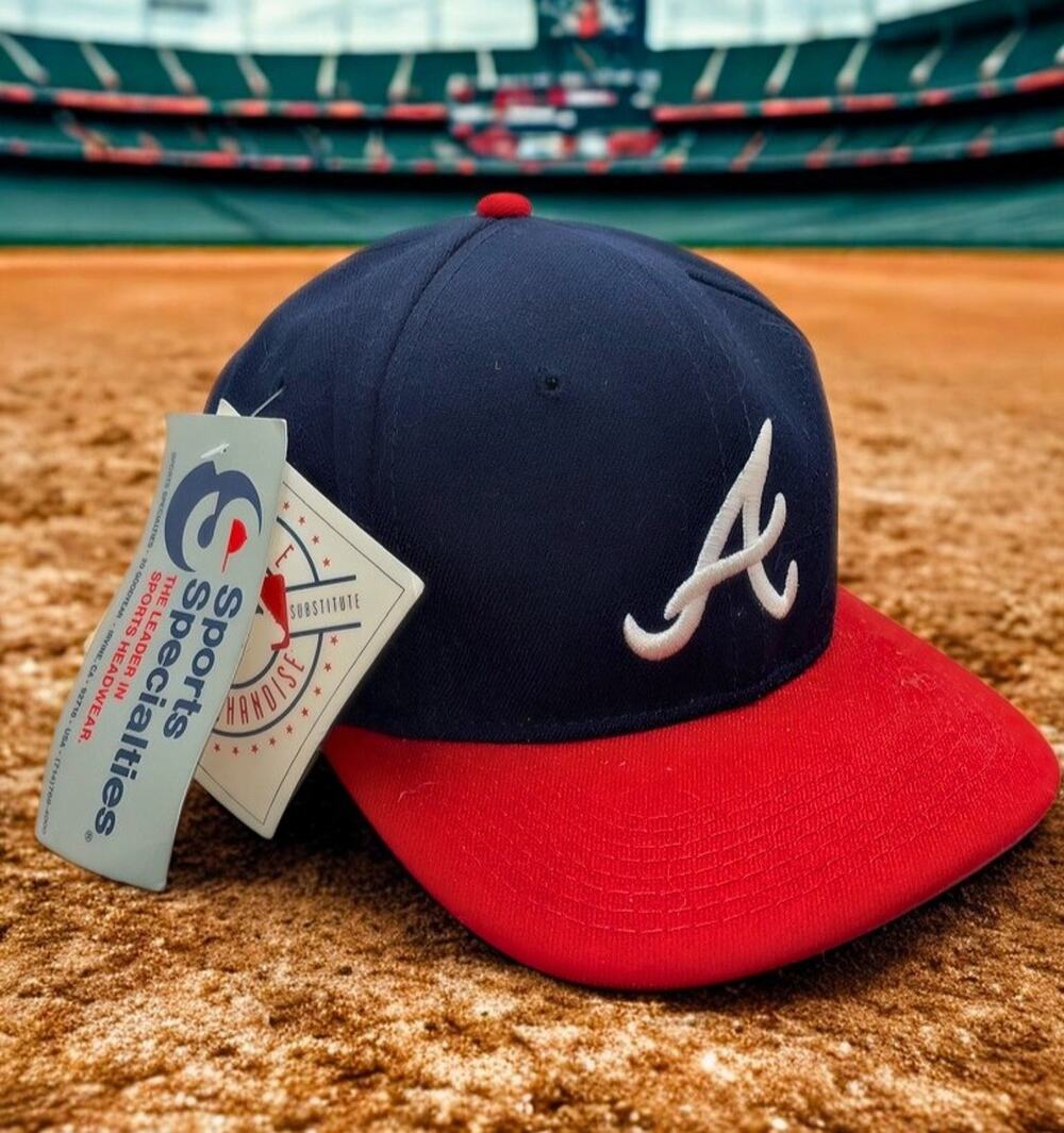 Atlanta Braves MLB Sports Specialties Pro Fitted Plain Logo Wool Hat Sz 7 5/8